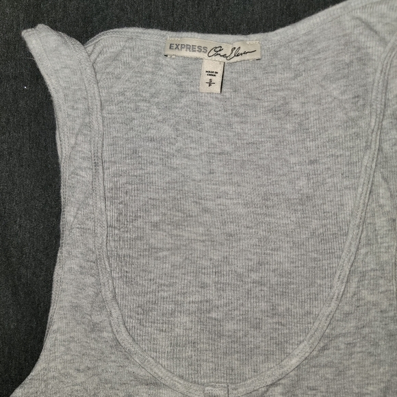 Express Button Up Tank Top - Small - Gray - Picture 2 of 4